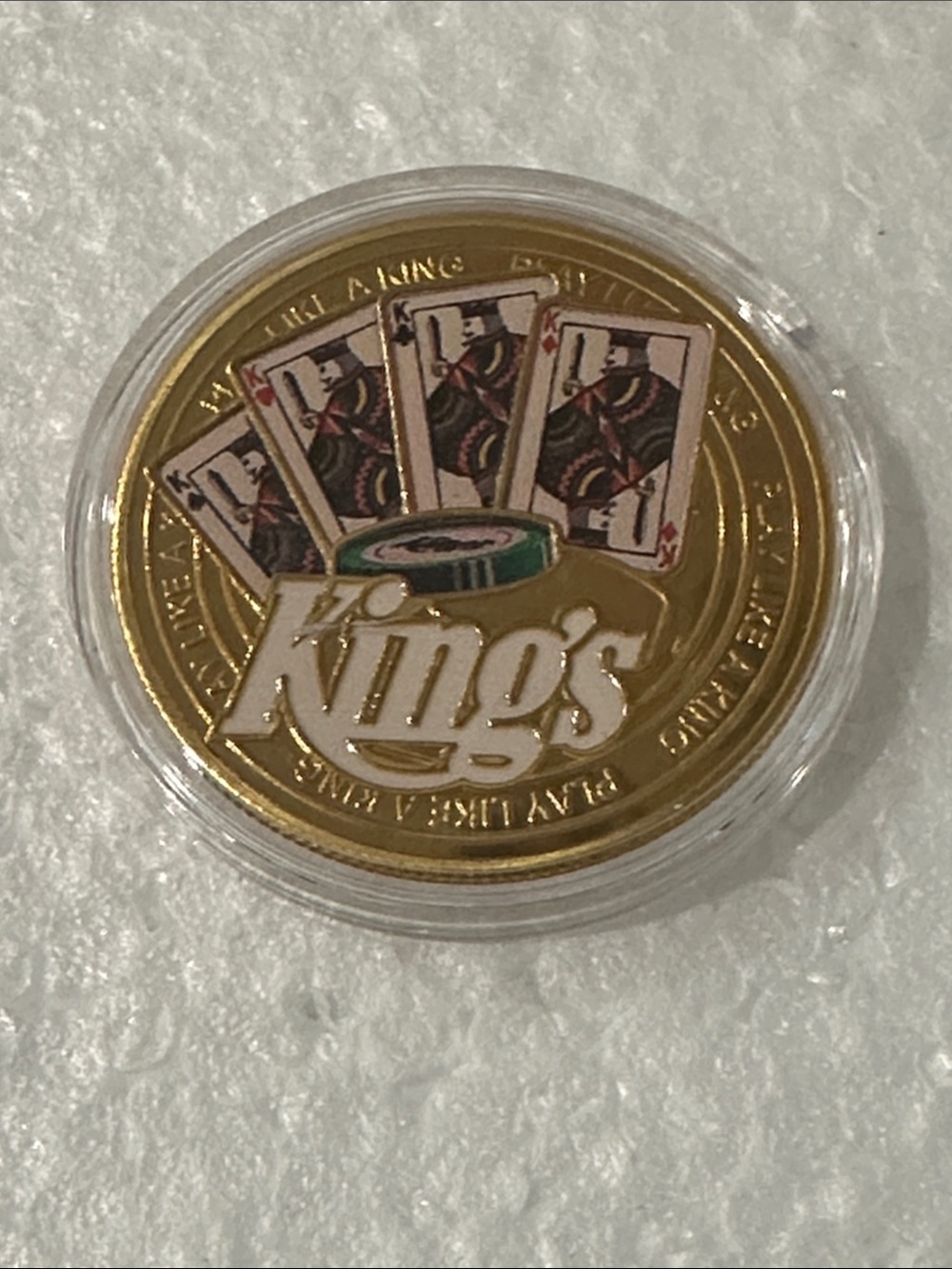 King's Casino Poker Chip Collectible Coin - Gold